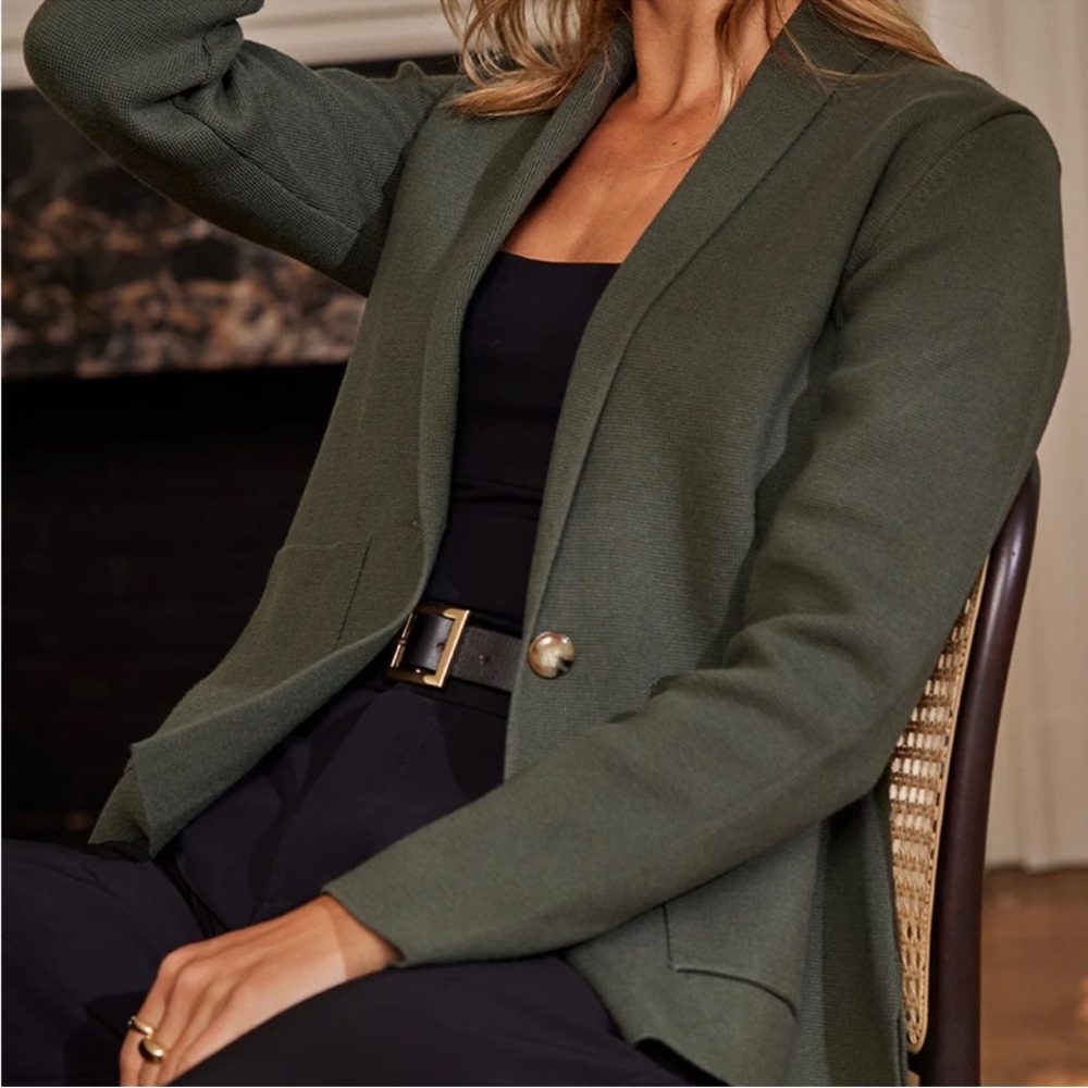 Summersalt Green Blazer Structured Soft Jacket